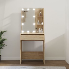 Dresser with LED lights in Sonoma oak color, 60x40x140 cm by vidaXL, Bedroom Dressers - Ref: Foro24-808831, Price: 89,85 €, D...