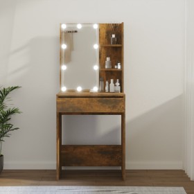 Dressing table with LED smoked oak color 60x40x140 cm by vidaXL, Bedroom Dressers - Ref: Foro24-820442, Price: 82,73 €, Disco...