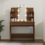 Dressing table with LED brown oak 96x40x142 cm by vidaXL, Bedroom Dressers - Ref: Foro24-820489, Price: 155,99 €, Discount: %