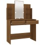 Dressing table with LED brown oak 96x40x142 cm by vidaXL, Bedroom Dressers - Ref: Foro24-820489, Price: 155,99 €, Discount: %