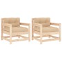 Garden armchairs with cushions 2 pcs solid pine wood by vidaXL, Modular outdoor sofas - Ref: Foro24-825562, Price: 145,07 €, ...