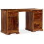 Escritorio de pedestal madera maciza de Sheesham 140x50x76 cm de vidaXL, Escritorios - Ref: Foro24-244684, Precio: 637,27 €, ...