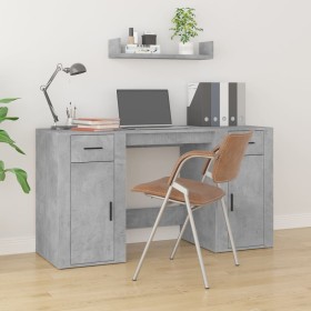 Concrete gray plywood desk with cabinet by vidaXL, Desks - Ref: Foro24-3185435, Price: 159,16 €, Discount: %