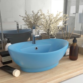 Luxurious washbasin with light blue ceramic overflow 58.5x39 cm by vidaXL, Sinks - Ref: Foro24-146934, Price: 81,99 €, Discou...