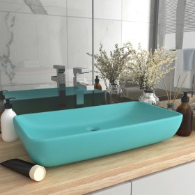 Luxury rectangular matte light green ceramic washbasin 71x38 cm by vidaXL, Sinks - Ref: Foro24-146958, Price: 99,99 €, Discou...