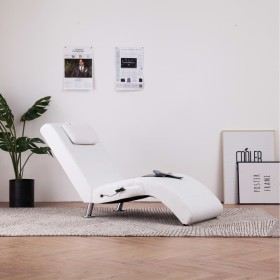 Diván de masaje con almohada de cuero sintético blanco de vidaXL, Divanes - Ref: Foro24-281285, Precio: 236,36 €, Descuento: %