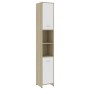 White and oak plywood bathroom cabinet 30x30x183.5 cm by vidaXL, Bathroom furniture - Ref: Foro24-802602, Price: 104,99 €, Di...