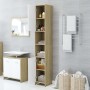 White and oak plywood bathroom cabinet 30x30x183.5 cm by vidaXL, Bathroom furniture - Ref: Foro24-802602, Price: 104,99 €, Di...