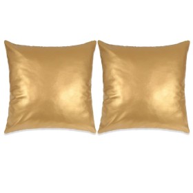 Golden polyurethane cushions 45x45 cm 2 units by vidaXL, Cushions - Ref: Foro24-132918, Price: 30,99 €, Discount: %