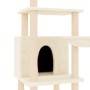 Rascador para gatos con postes de sisal color crema 132 cm de vidaXL, Mobiliario para gatos - Ref: Foro24-171726, Precio: 58,...