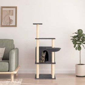 Cat scratching post with dark gray sisal posts 132 cm by vidaXL, Cat furniture - Ref: Foro24-171728, Price: 49,99 €, Discount: %