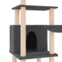 Rascador para gatos con postes de sisal gris oscuro 132 cm de vidaXL, Mobiliario para gatos - Ref: Foro24-171728, Precio: 49,...