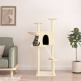 Cat scratcher with cream-colored sisal posts 143 cm by vidaXL, Cat furniture - Ref: Foro24-171729, Price: 53,92 €, Discount: %