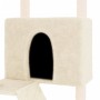 Rascador para gatos con postes de sisal color crema 143 cm de vidaXL, Mobiliario para gatos - Ref: Foro24-171729, Precio: 53,...