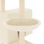 Rascador para gatos con postes de sisal color crema 143 cm de vidaXL, Mobiliario para gatos - Ref: Foro24-171729, Precio: 53,...