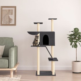 Katzenkratzbaum mit dunkelgrauen Sisalstämmen, 143 cm von vidaXL, Katzenmöbel - Ref: Foro24-171731, Preis: 58,61 €, Rabatt: %