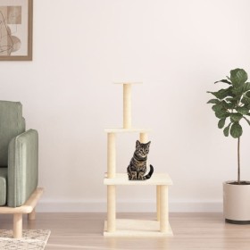 Katzenkratzbaum mit cremefarbenen Sisalstämmen, 111 cm von vidaXL, Katzenmöbel - Ref: Foro24-171732, Preis: 38,99 €, Rabatt: %