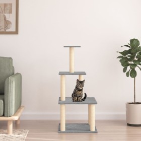 Katzenkratzbaum mit hellgrauen Sisalstämmen, 111 cm von vidaXL, Katzenmöbel - Ref: Foro24-171733, Preis: 35,88 €, Rabatt: %