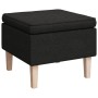 Hocker mit Holzbeinen, gepolstert mit schwarzem Stoff von vidaXL, Klapphocker und Stühle - Ref: Foro24-329427, Preis: 71,99 €...