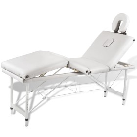 Cream white 4-body folding aluminum massage table by vidaXL, massage tables - Ref: Foro24-110100, Price: 171,84 €, Discount: %