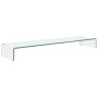 Clear glass TV stand/monitor riser 120x30x13 cm by vidaXL, TV Furniture - Ref: Foro24-244133, Price: 112,43 €, Discount: %