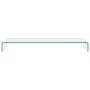 Clear glass TV stand/monitor riser 120x30x13 cm by vidaXL, TV Furniture - Ref: Foro24-244133, Price: 112,43 €, Discount: %