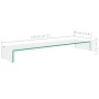 Clear glass TV stand/monitor riser 120x30x13 cm by vidaXL, TV Furniture - Ref: Foro24-244133, Price: 112,43 €, Discount: %