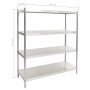 4-tier stainless steel kitchen shelf 150x48x155 cm by vidaXL, Shelves and shelves - Ref: Foro24-144295, Price: 234,99 €, Disc...