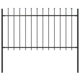 Garden fence with black steel spearheads 1.7x1 m by vidaXL, fence panels - Ref: Foro24-144925, Price: 85,28 €, Discount: %