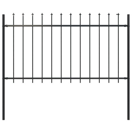 Garden fence with black steel spearheads 1.7x1 m by vidaXL, fence panels - Ref: Foro24-144925, Price: 99,92 €, Discount: %