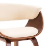 Curved wood dining chair with cream synthetic leather. by vidaXL, dining chairs - Ref: Foro24-283128, Price: 152,02 €, Discou...