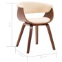 Curved wood dining chair with cream synthetic leather. by vidaXL, dining chairs - Ref: Foro24-283128, Price: 152,02 €, Discou...