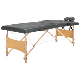 2-Zonen Massageliege anthrazit Holzgestell 186x68 cm von vidaXL, Massageliegen - Ref: Foro24-110171, Preis: 137,11 €, Rabatt: %