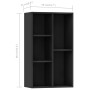 Estantería/Aparador madera contrachapada negro 50x25x80 cm de vidaXL, Librerías y estanterías - Ref: Foro24-800163, Precio: 4...