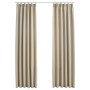 Cortinas opacas con ganchos 2 unidades beige 140x175 cm de vidaXL, Cortinas y visillos - Ref: Foro24-134446, Precio: 32,91 €,...