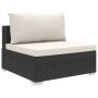 Set de muebles de jardín 9 pzas y cojines ratán sintético negro de vidaXL, Conjuntos de jardín - Ref: Foro24-46774, Precio: 6...