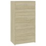 Sonoma oak plywood sideboard with 6 drawers 50x34x96 cm by vidaXL, Sideboards - Ref: Foro24-800669, Price: 85,26 €, Discount: %