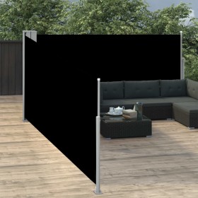 Toldo lateral retráctil negro 100x1000 cm de vidaXL, Sombrillas - Ref: Foro24-48472, Precio: 115,99 €, Descuento: %