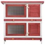 Jaula conejera con 4 puertas madera rojo de vidaXL, Jaulas y habitáculos para animales pequeños - Ref: Foro24-170836, Precio:...