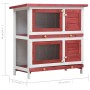 Jaula conejera con 4 puertas madera rojo de vidaXL, Jaulas y habitáculos para animales pequeños - Ref: Foro24-170836, Precio:...