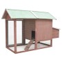 Gallinero madera maciza de pino y abeto moca 170x81x110 cm de vidaXL, Jaulas y habitáculos para animales pequeños - Ref: Foro...