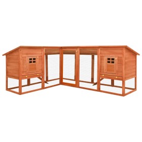 Outdoor hutch with solid brown fir wood runner by vidaXL, Cages and habitats for small animals - Ref: Foro24-170872, Price: 4...