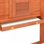 Conejera de exterior con corredor madera maciza abeto marrón de vidaXL, Jaulas y habitáculos para animales pequeños - Ref: Fo...