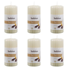 Bolsius Fluted scented candles 6 units vanilla 120x58 mm by Bolsius, Candles - Ref: Foro24-428073, Price: 34,56 €, Discount: %