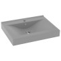 Lavabo de lujo con grifo cerámica 60x46 cm gris claro de vidaXL, Lavabos - Ref: Foro24-147026, Precio: 109,59 €, Descuento: %