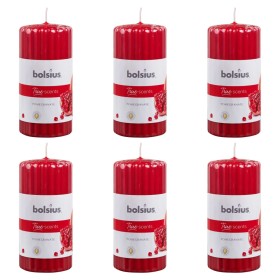 Bolsius Fluted scented candles 6 units pomegranate 120x58 mm by Bolsius, Candles - Ref: Foro24-428072, Price: 22,99 €, Discou...