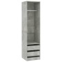 Wardrobe with gray concrete plywood drawers 50x50x200 cm by vidaXL, Wardrobes - Ref: Foro24-800616, Price: 116,32 €, Discount: %