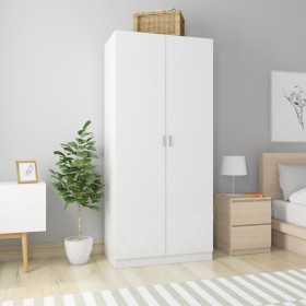 Glossy white plywood cabinet 90x52x200 cm by vidaXL, Wardrobes - Ref: Foro24-800636, Price: 236,56 €, Discount: %