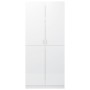 Armario de madera contrachapada blanco brillo 90x52x200 cm de vidaXL, Armarios roperos - Ref: Foro24-800636, Precio: 243,04 €...