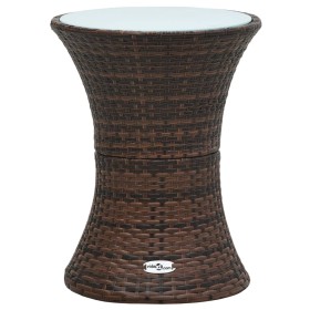 Brown synthetic rattan drum-shaped garden table by vidaXL, Garden tables - Ref: Foro24-48151, Price: 83,99 €, Discount: %